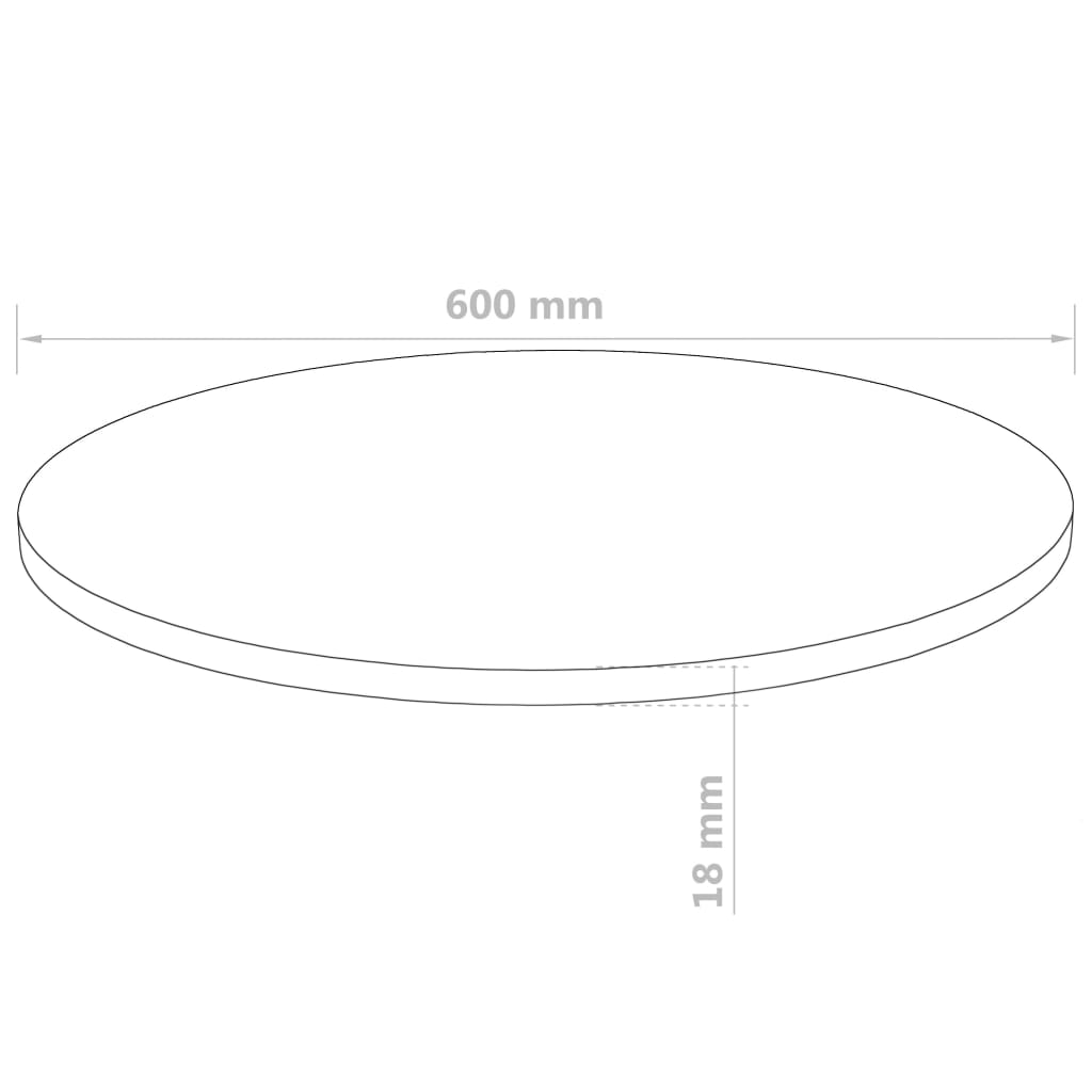 vidaXL Плот за маса, кръгъл, МДФ, 600x18 мм