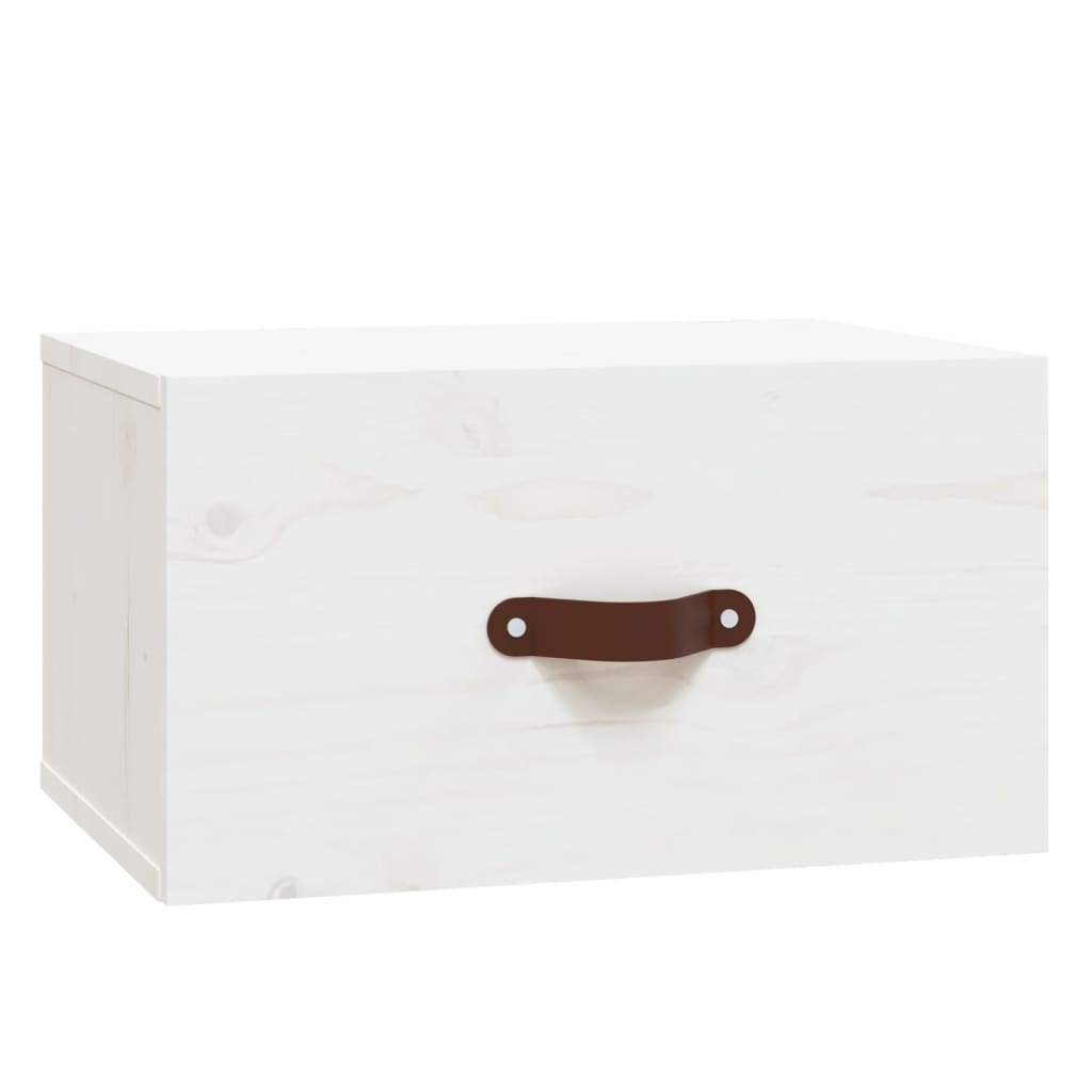 vidaXL Нощно шкафче за стенен монтаж, бяло, 40x29,5x22 см