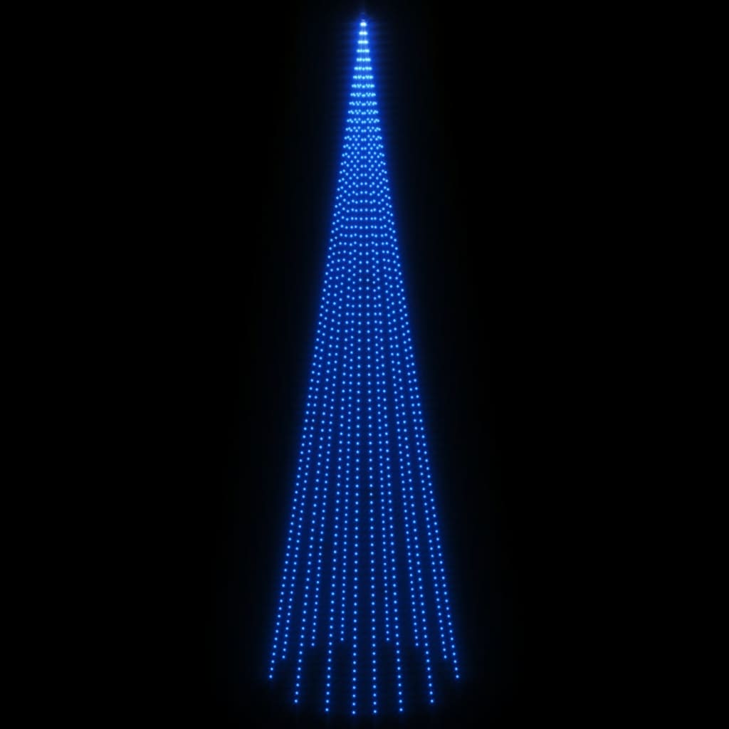 vidaXL Коледна елха на флагщок, синьо, 1134 LED, 800 см