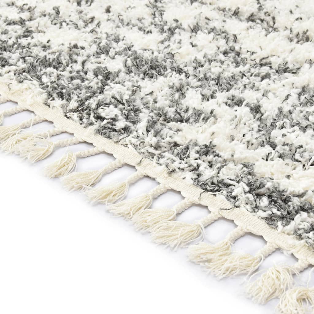vidaXL Рошав берберски килим, РР, бежов и пясъчен цвят, 160x230 см