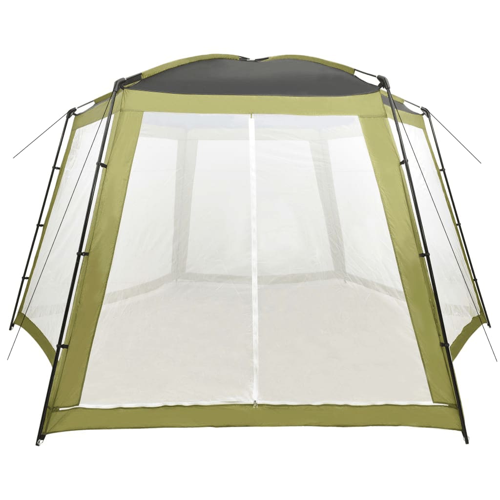 vidaXL Палатка за басейн, текстил, 590x520x250 см, зелена