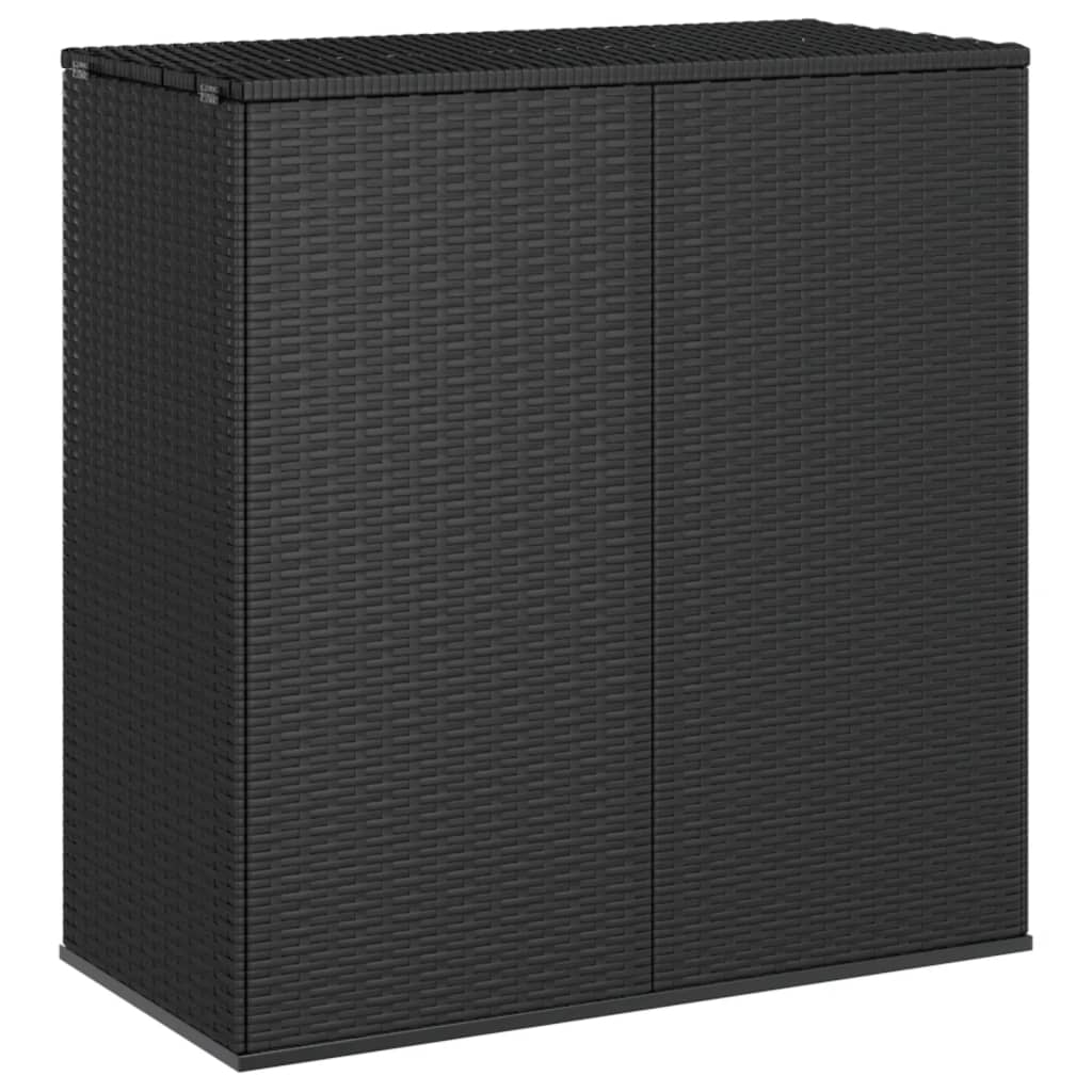 vidaXL Кутия за градински възглавници PE ратан 100x49x103,5 см черна
