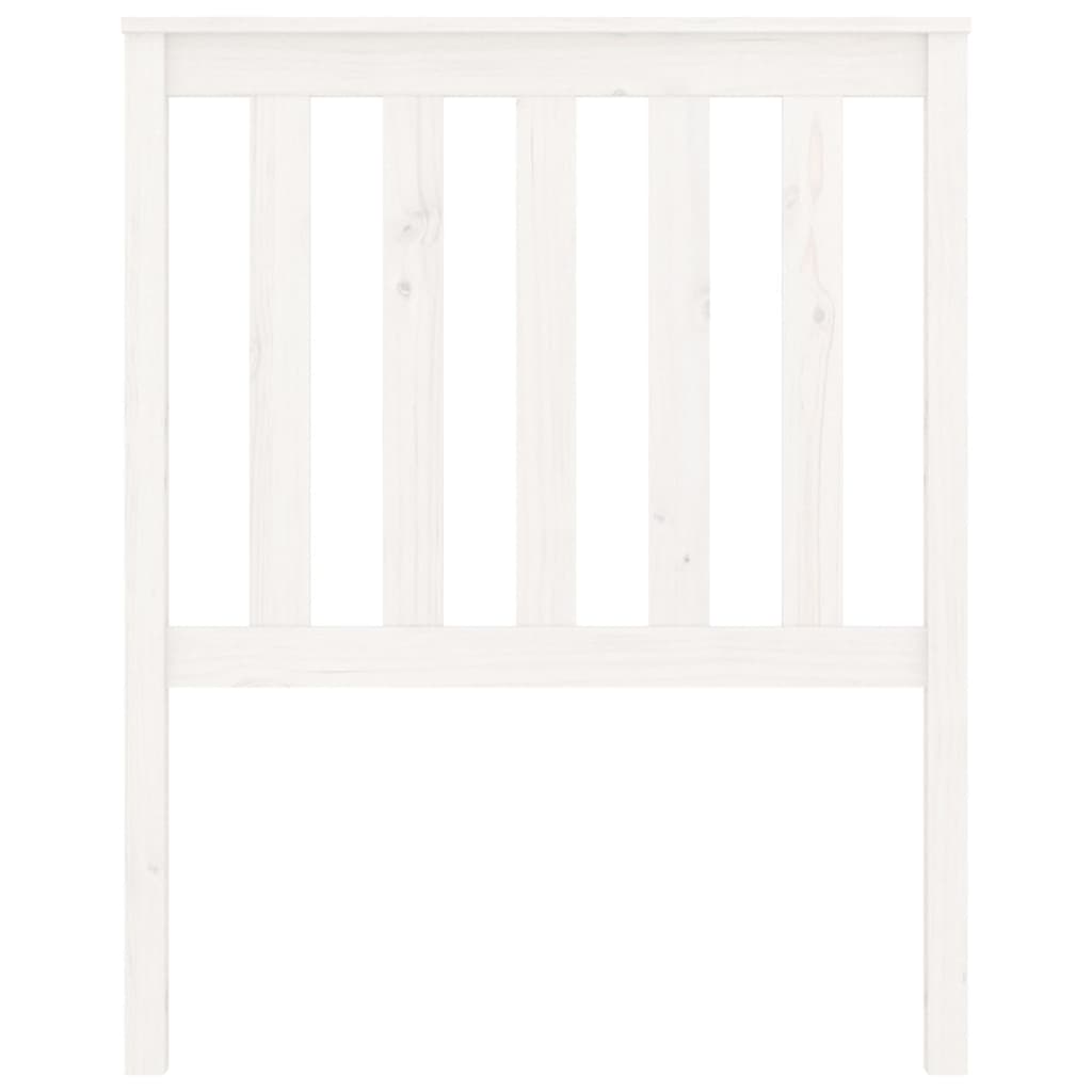 vidaXL Горна табла за легло, бяла, 81x6x101 см, бор масив
