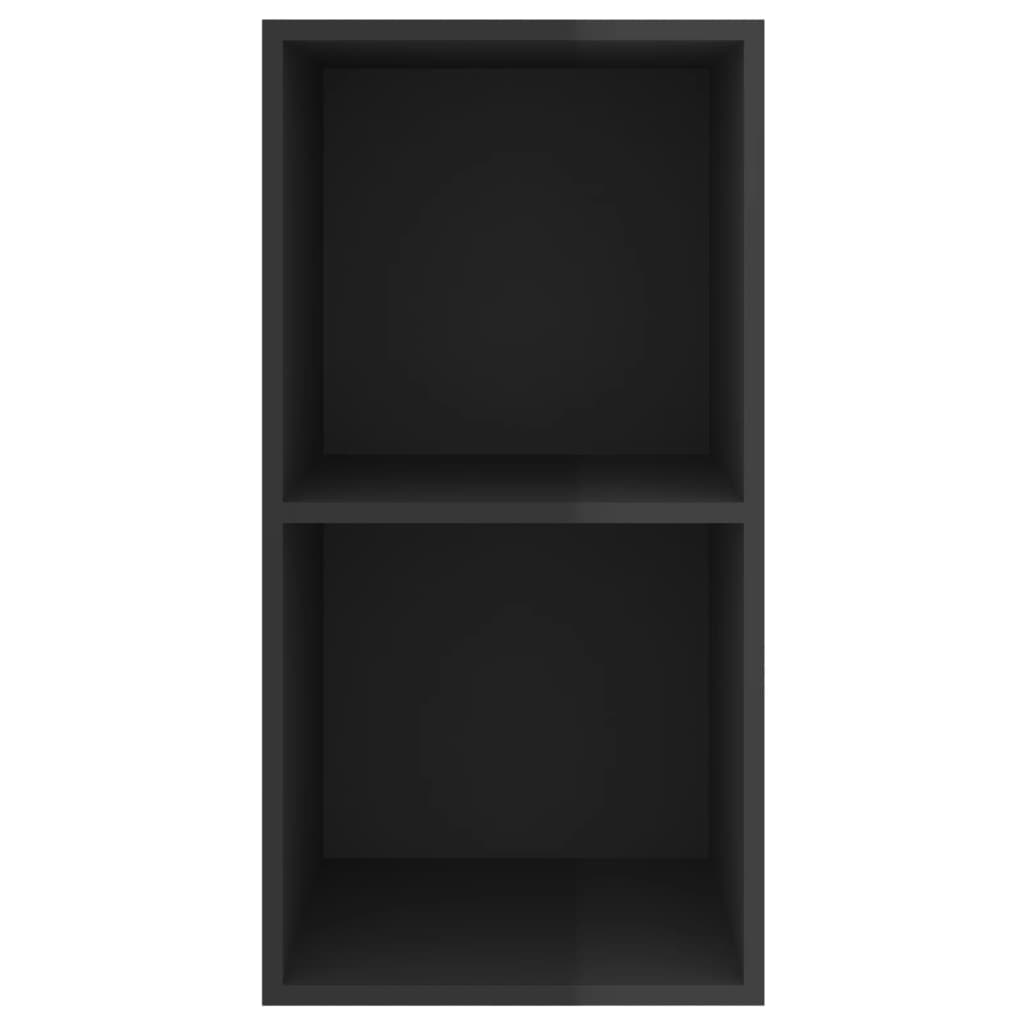 vidaXL ТВ шкаф за стенен монтаж, черен гланц, 37x37x72 см, ПДЧ