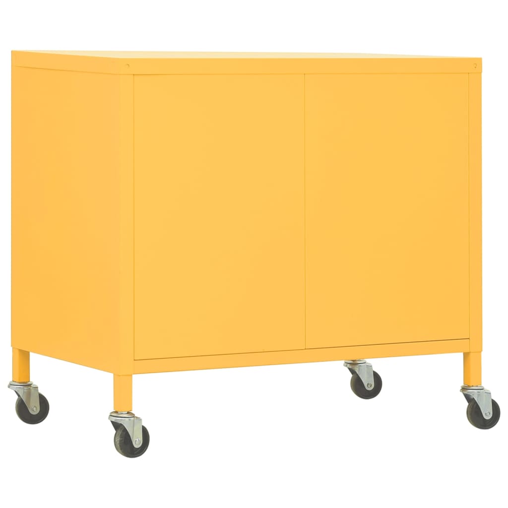 vidaXL Шкаф за съхранение, горчица, 60x35x56 см, стомана