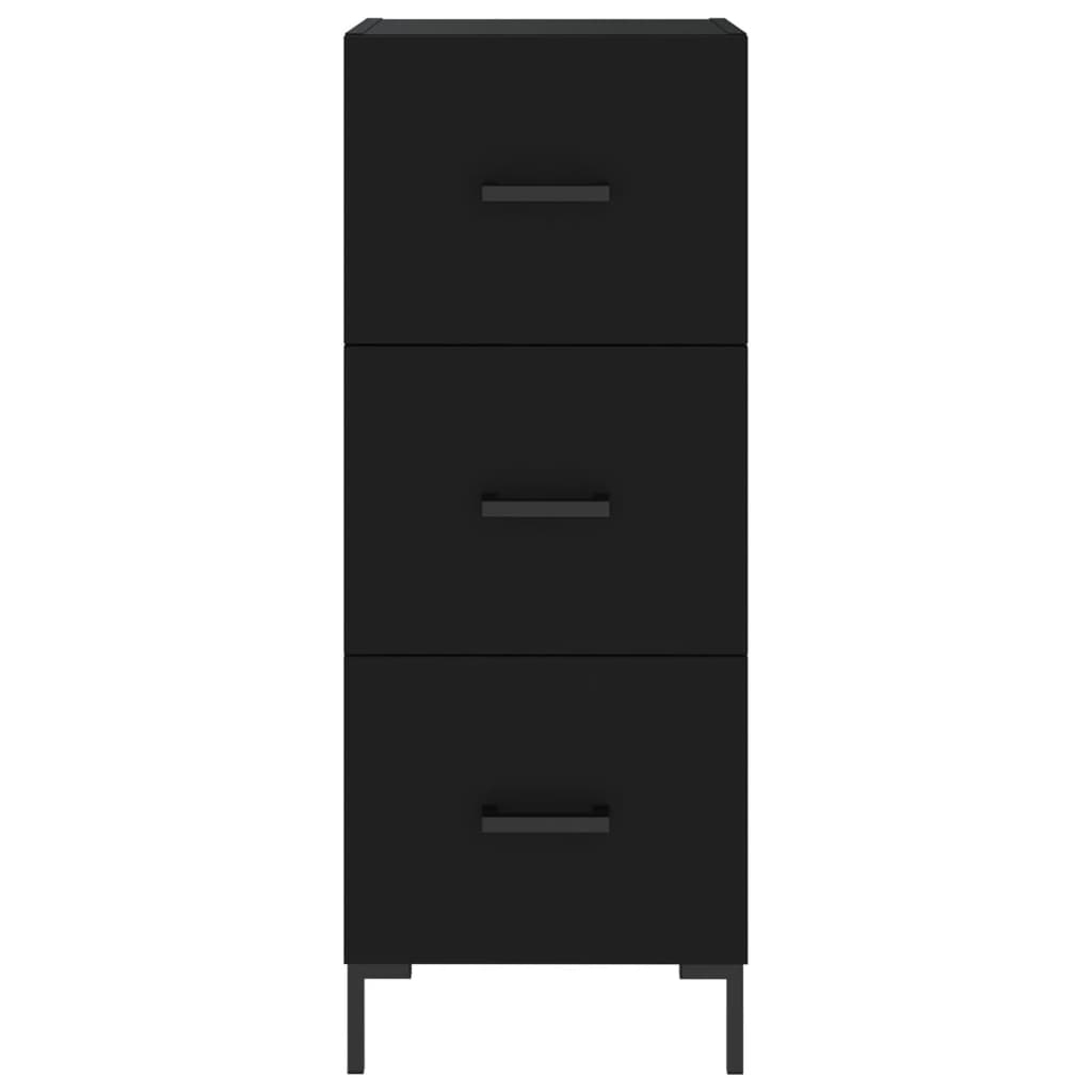 vidaXL Висок шкаф, черна, 34,5x34x180 см, инженерно дърво