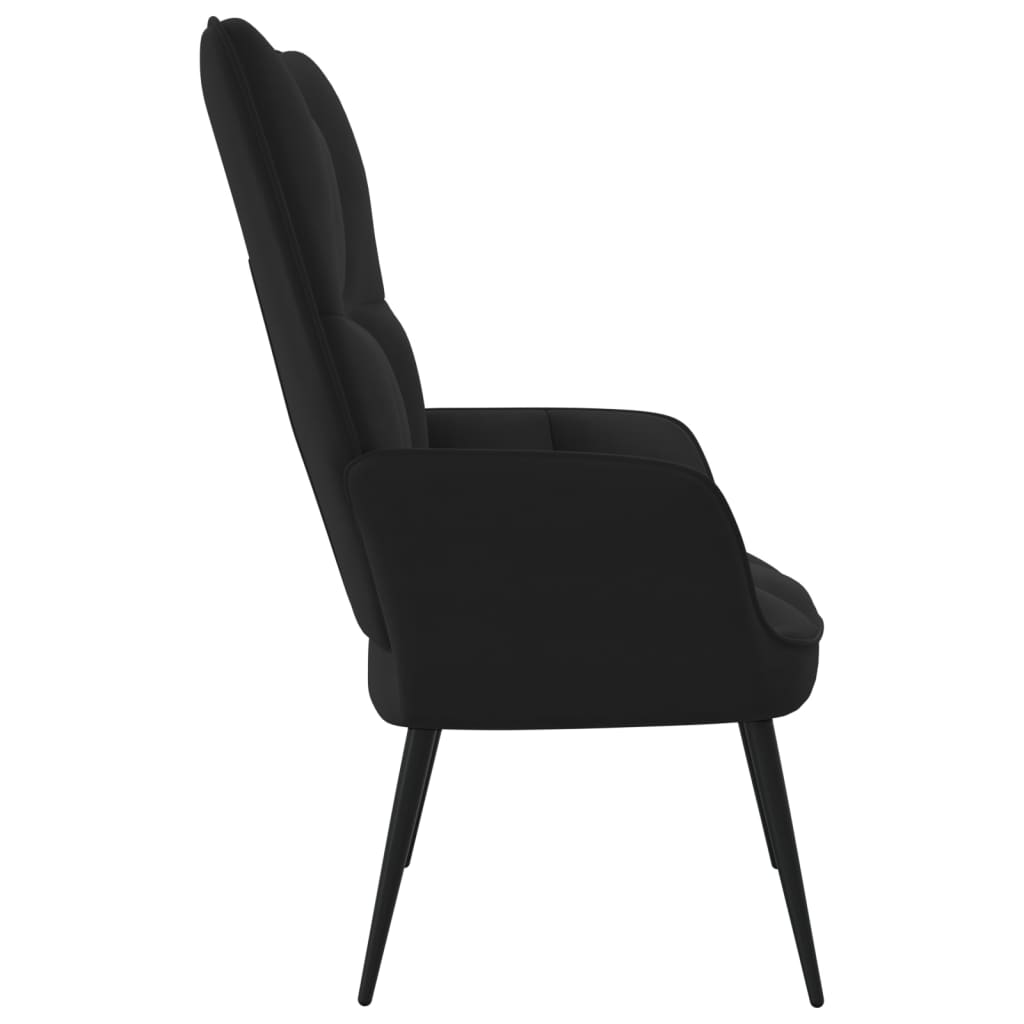 vidaXL Релаксиращ стол, черен, кадифе