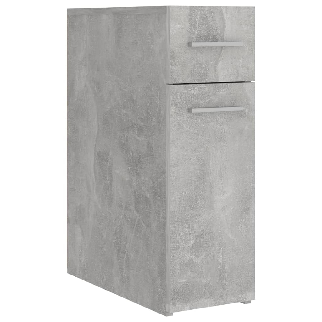 vidaXL Шкаф органайзeр, бетонно сив, 20x45,5x60 см, ПДЧ