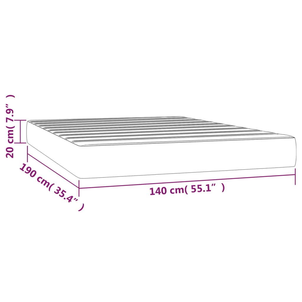 vidaXL Матрак за легло с покет пружини кремава 140x190x20 см плат