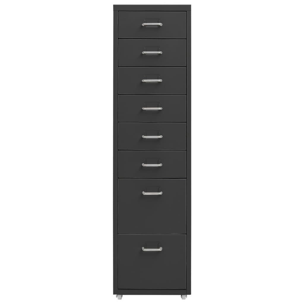 vidaXL Мобилен офис шкаф, антрацит, 28x41x109 см, метал