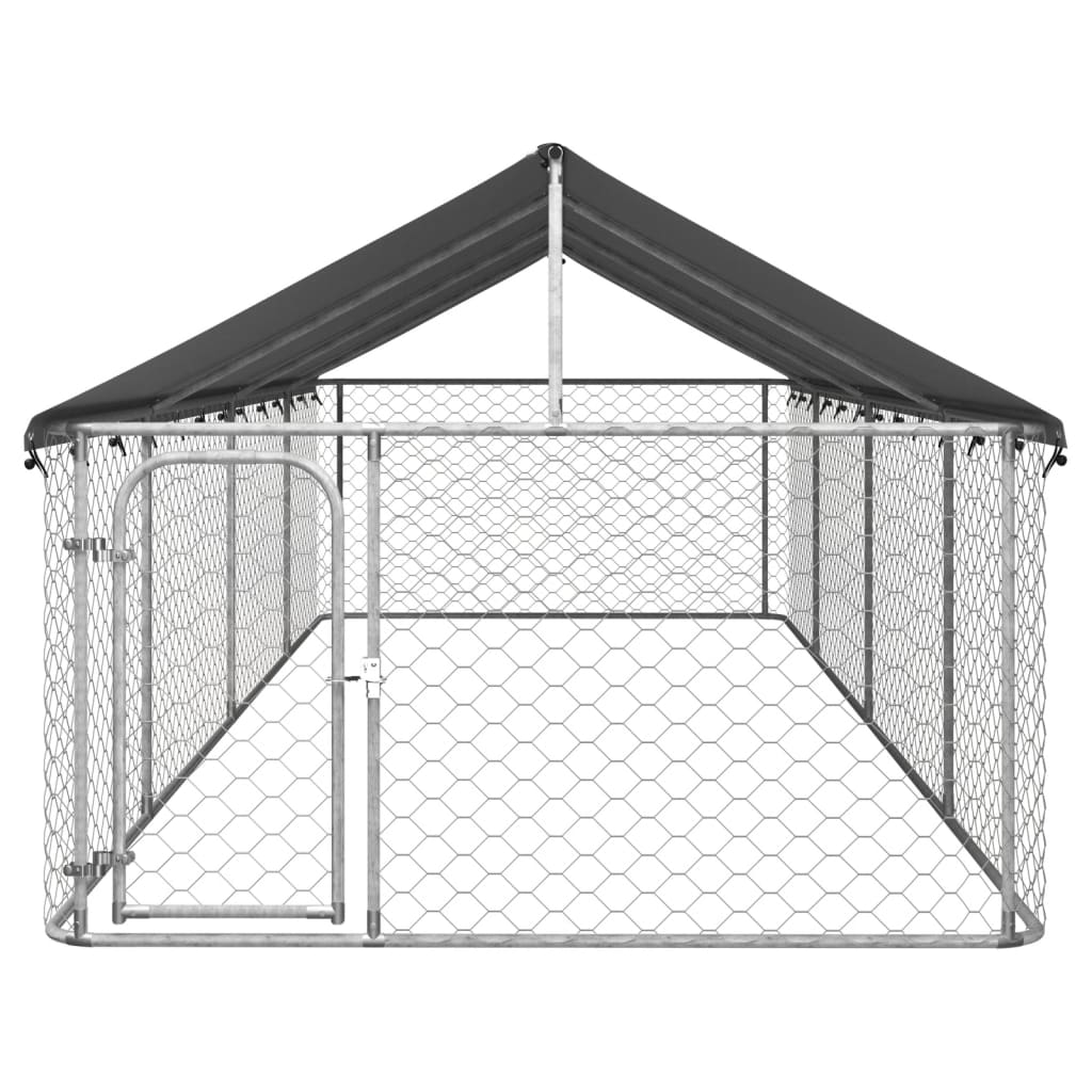vidaXL Дворна клетка за кучета с покрив, 600x200x150 см