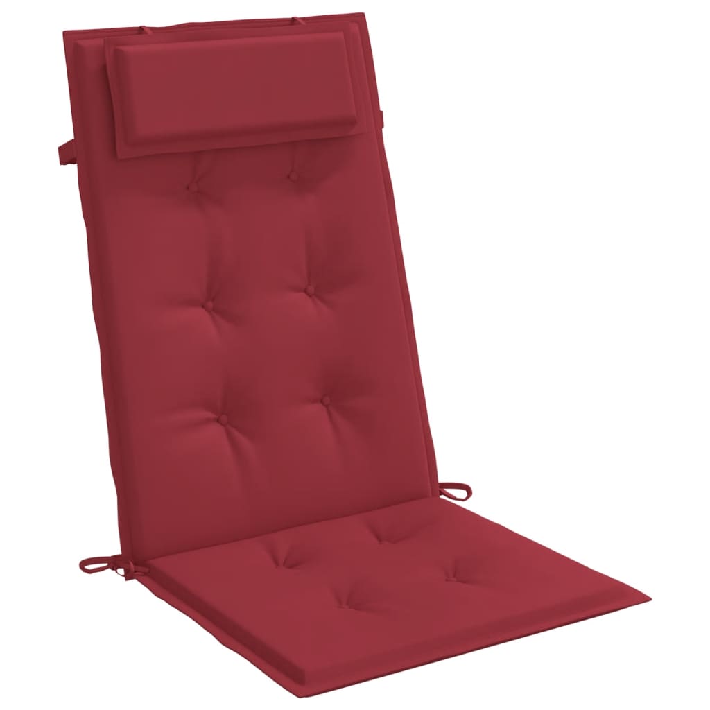 vidaXL Възглавници за столове с облегалка 2 бр виненочервен плат