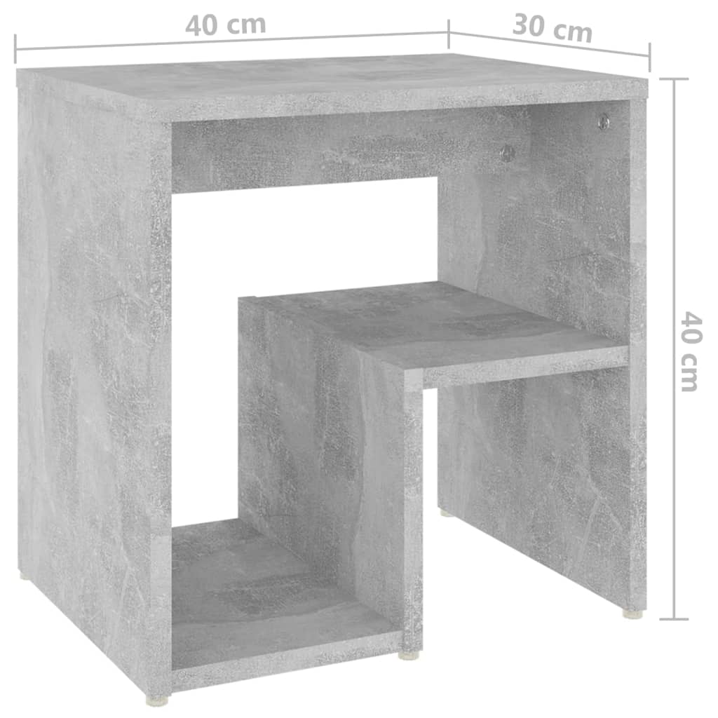 vidaXL Нощни шкафчета, 2 бр, бетонно сиви, 40x30x40 см, ПДЧ