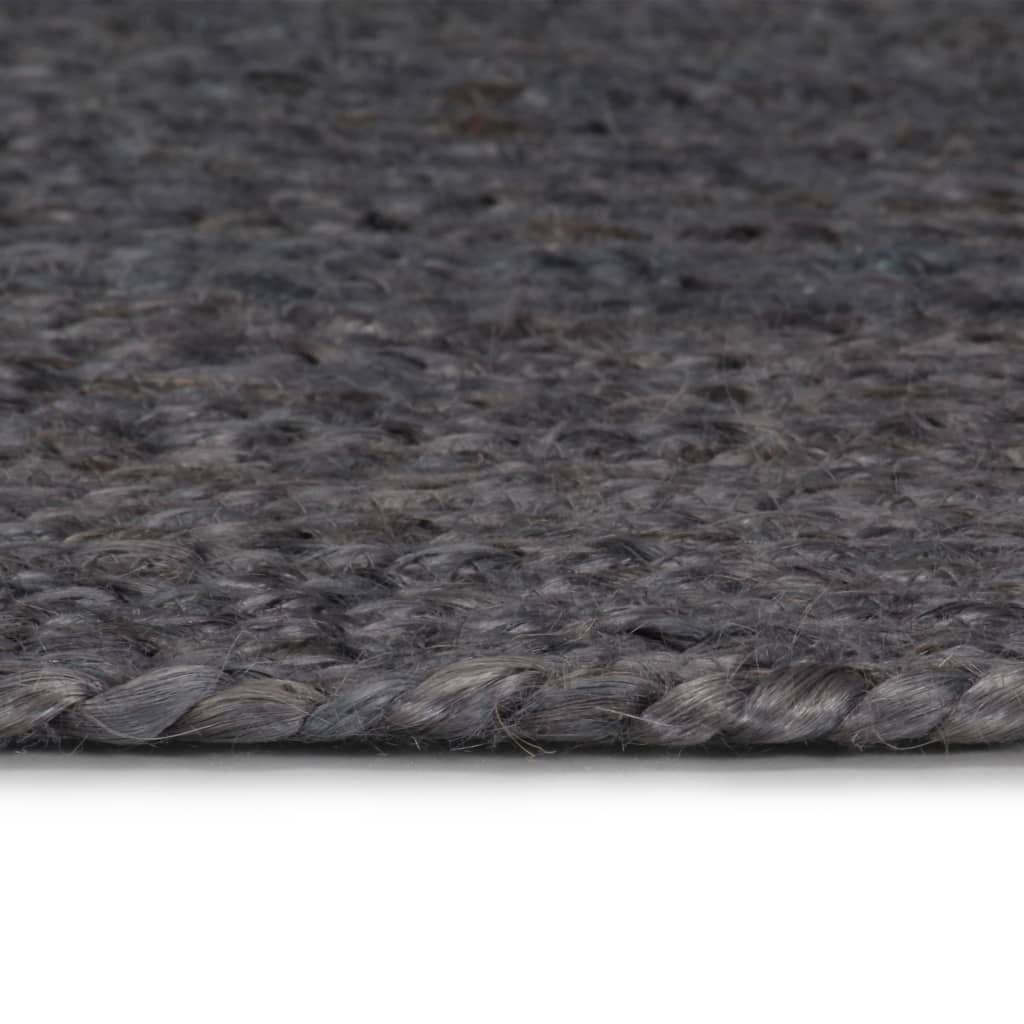 vidaXL Ръчно тъкан килим от юта, кръгъл, 150 см, тъмносив