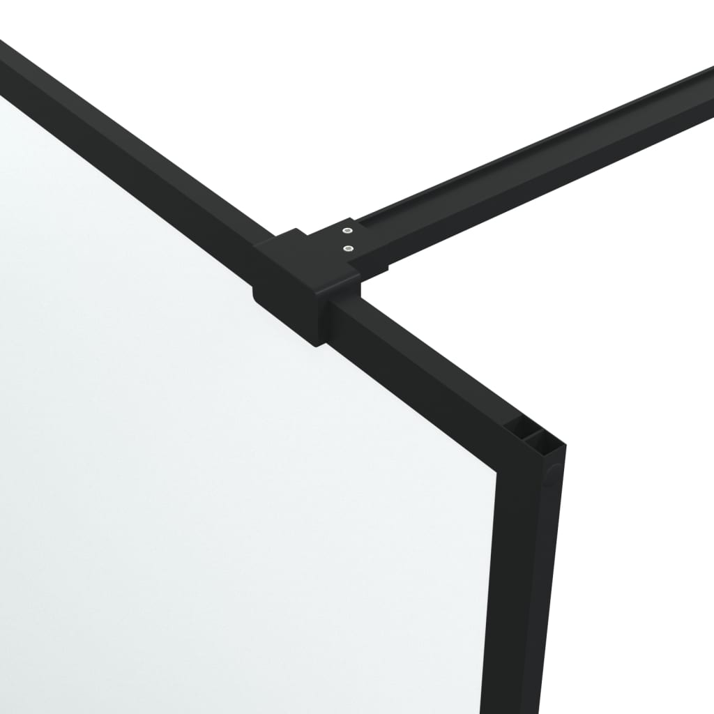 vidaXL Параван за баня, черен, 115x195 см, матирано ESG стъкло