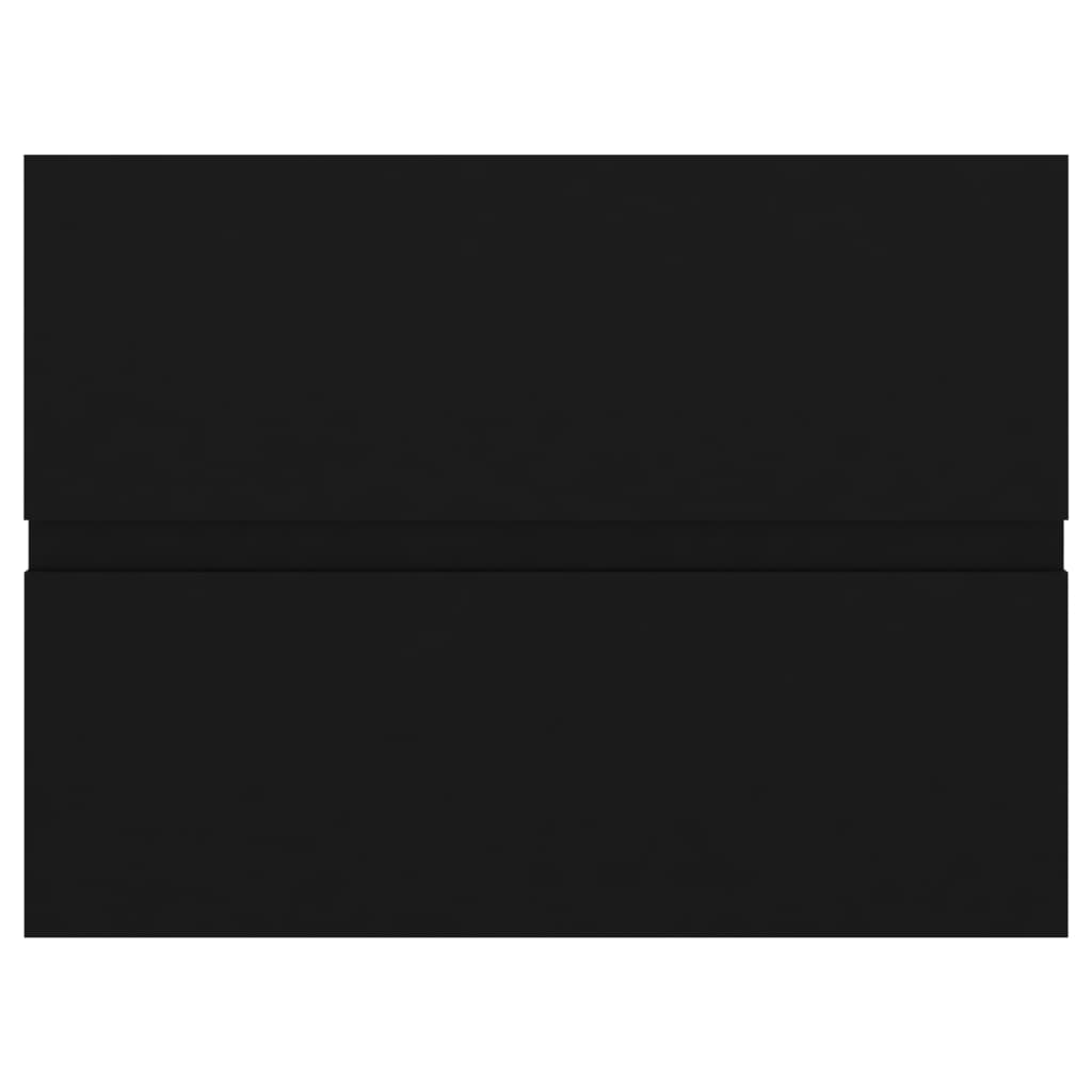 vidaXL Долен шкаф за мивка, черен, 60x38,5x45 см, ПДЧ