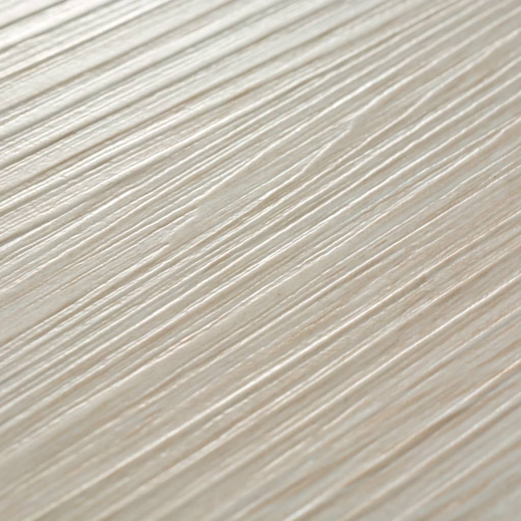 vidaXL Самозалепващи подови дъски от PVC 5,02 м² 2 мм цвят бял дъб