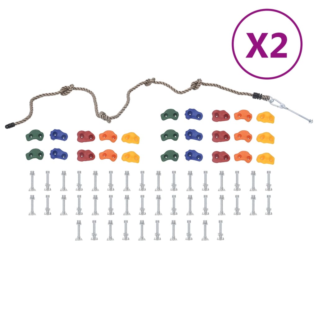 vidaXL Камъни за катерене с въже, 50 бр, многоцветни