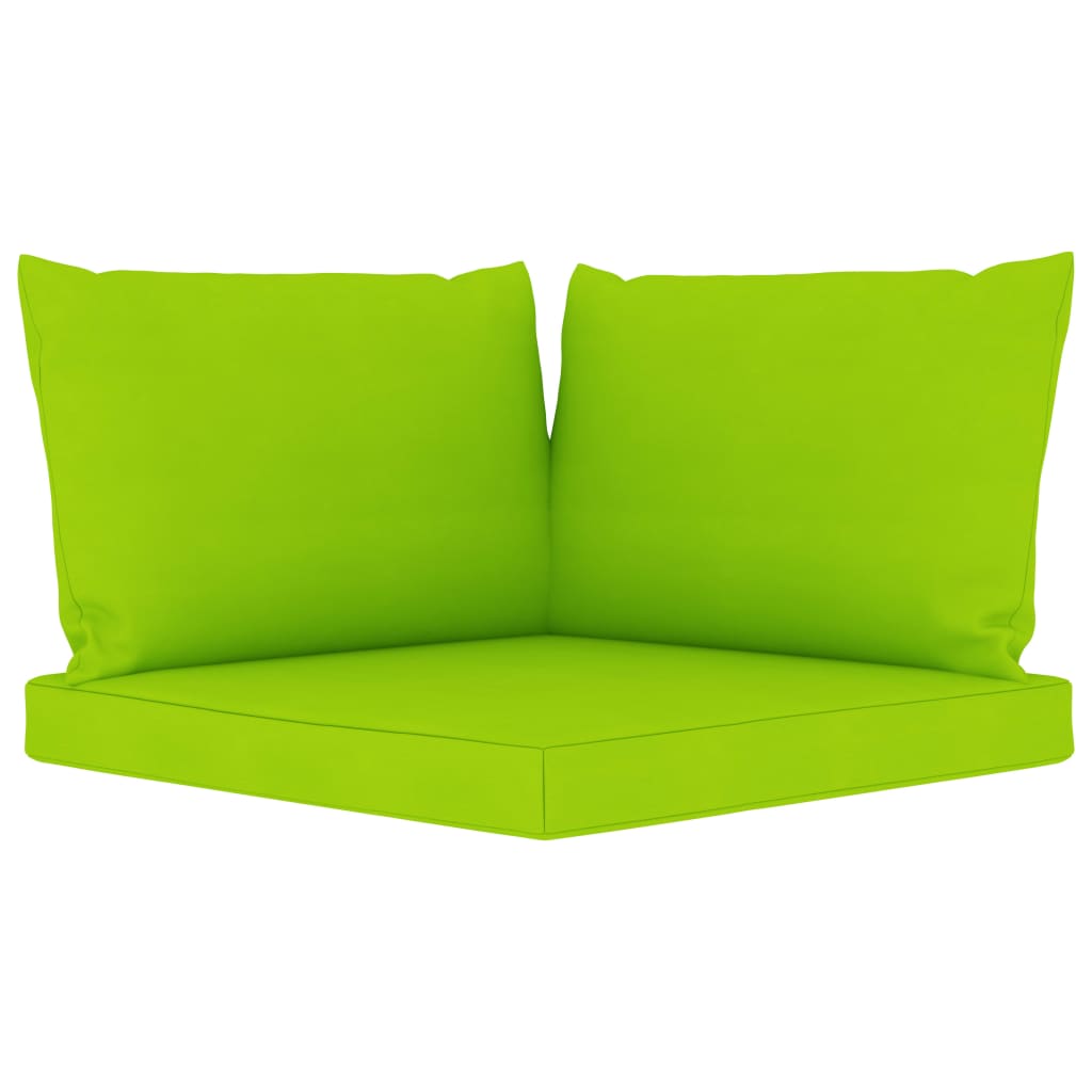 vidaXL 4-местен градински диван с яркозелени възглавници
