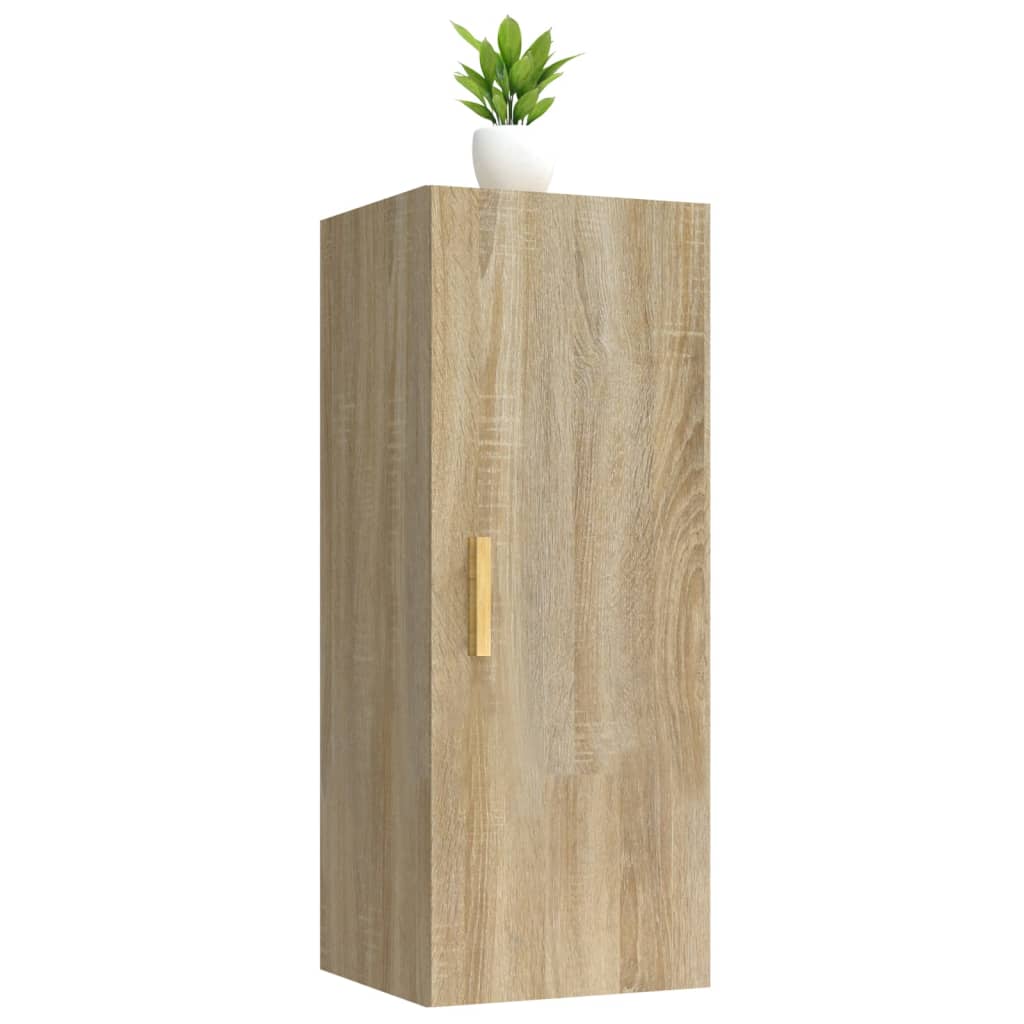 vidaXL Стенен шкаф, дъб сонома, 34,5x34x90 см, инженерно дърво