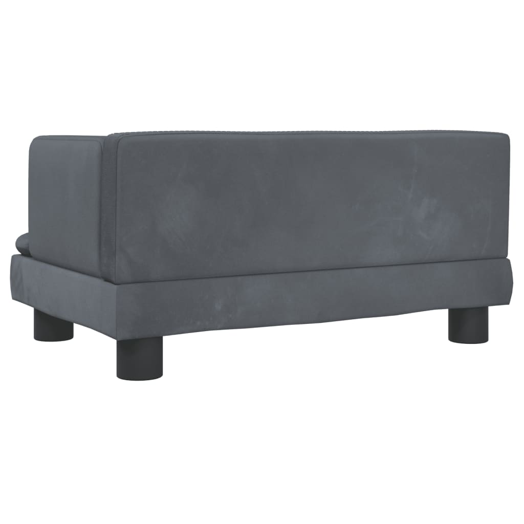vidaXL Детски диван, тъмносив, 60x40x30 см, кадифе