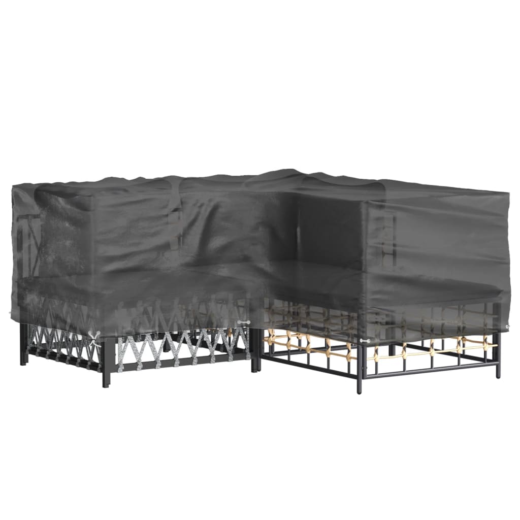 vidaXL Покривало за ъглови градински мебели, 12 капси, 185x185x70 см