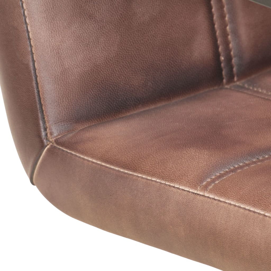 vidaXL Конзолни трапезни столове 6 бр състарено кафяво естествена кожа