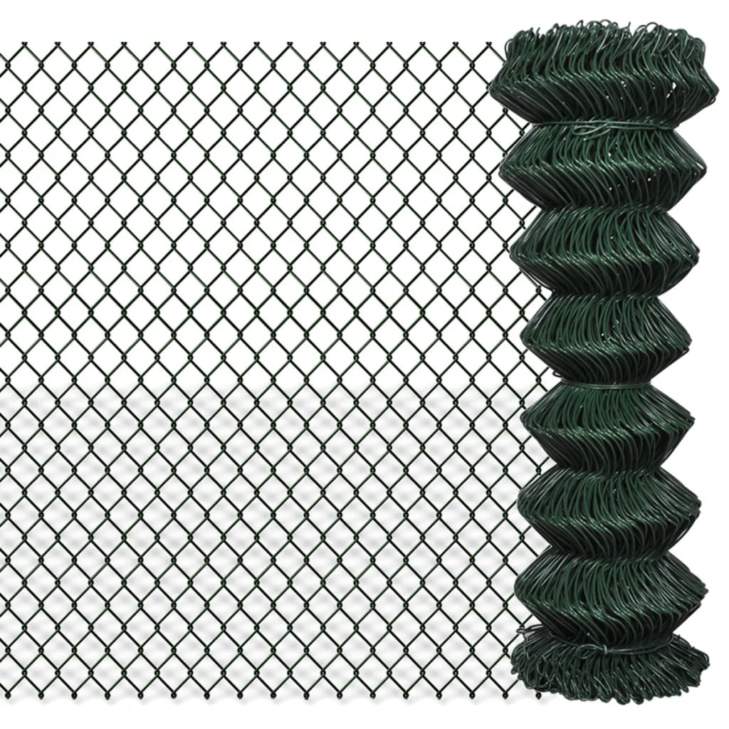 vidaXL Плетена оградна мрежа, стомана, 1,25x25 м