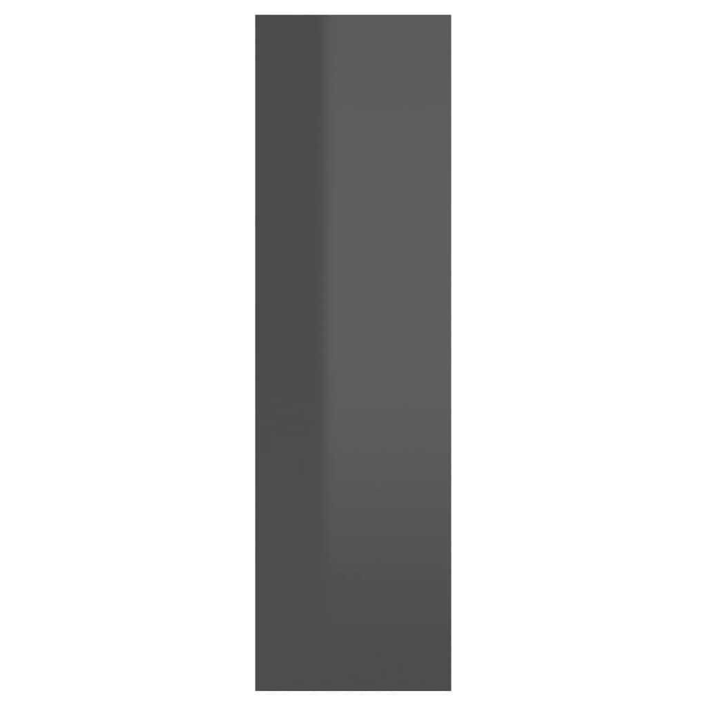 vidaXL Стенен рафт, сив гланц, 75x16x55 см, ПДЧ