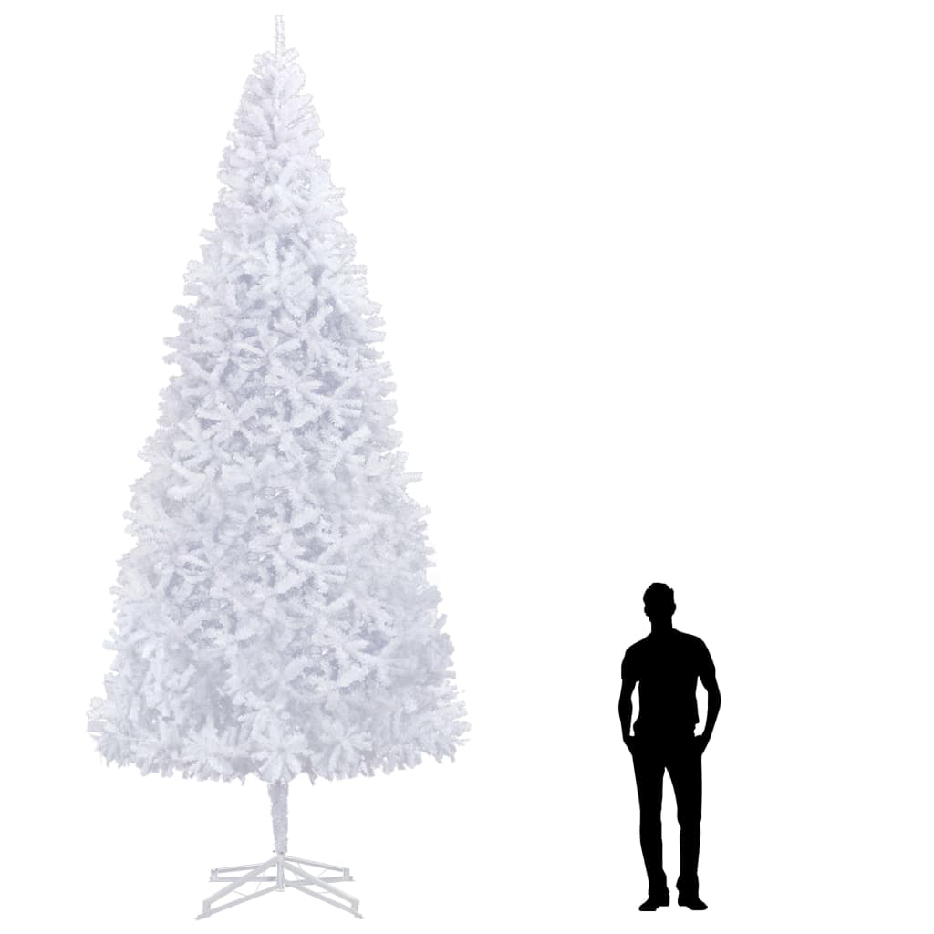 vidaXL Изкуствено коледно дърво с LED, 500 см, бяло