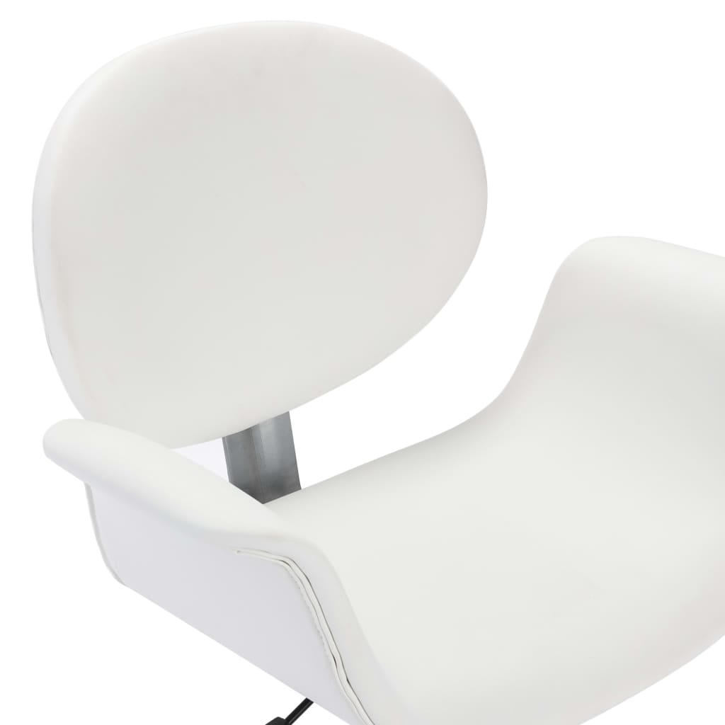 vidaXL Въртящи се трапезни столове, 2 бр, бели, изкуствена кожа