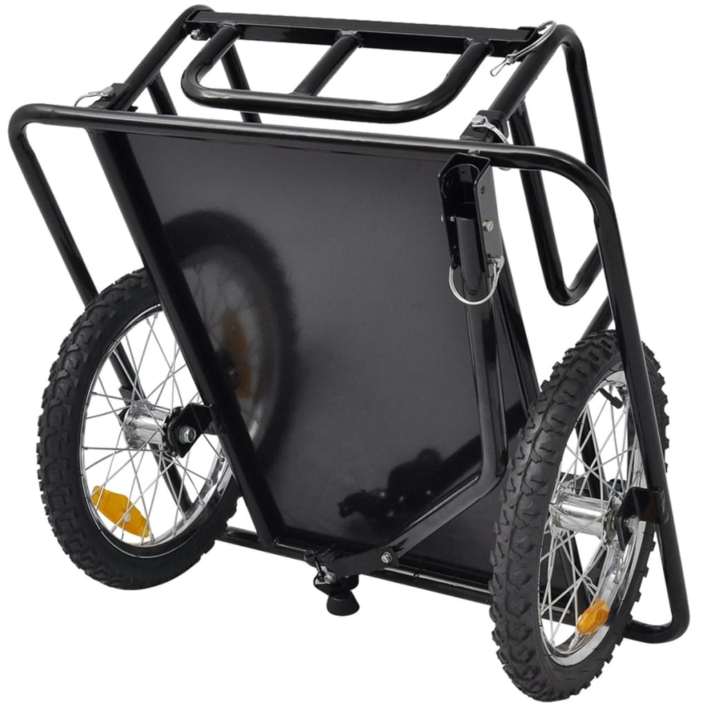vidaXL Товарно ремарке за колело, черно, 50 кг