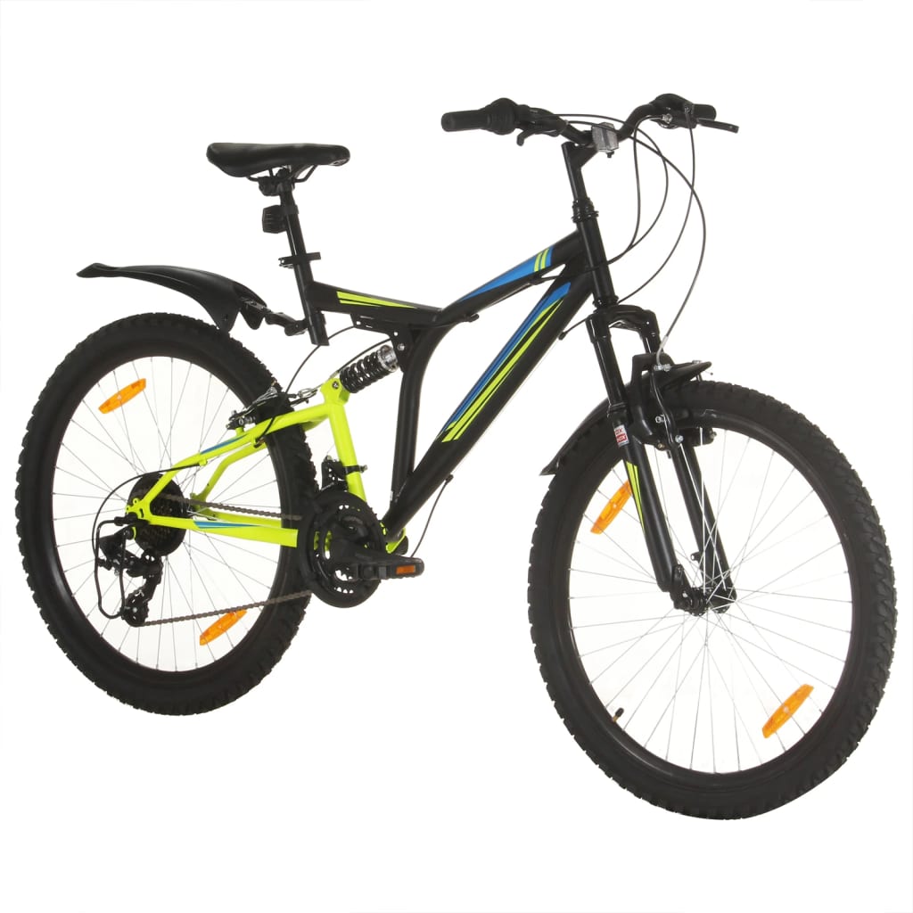vidaXL Планински велосипед, 21 скорости, 26 цола, 49 см, черен