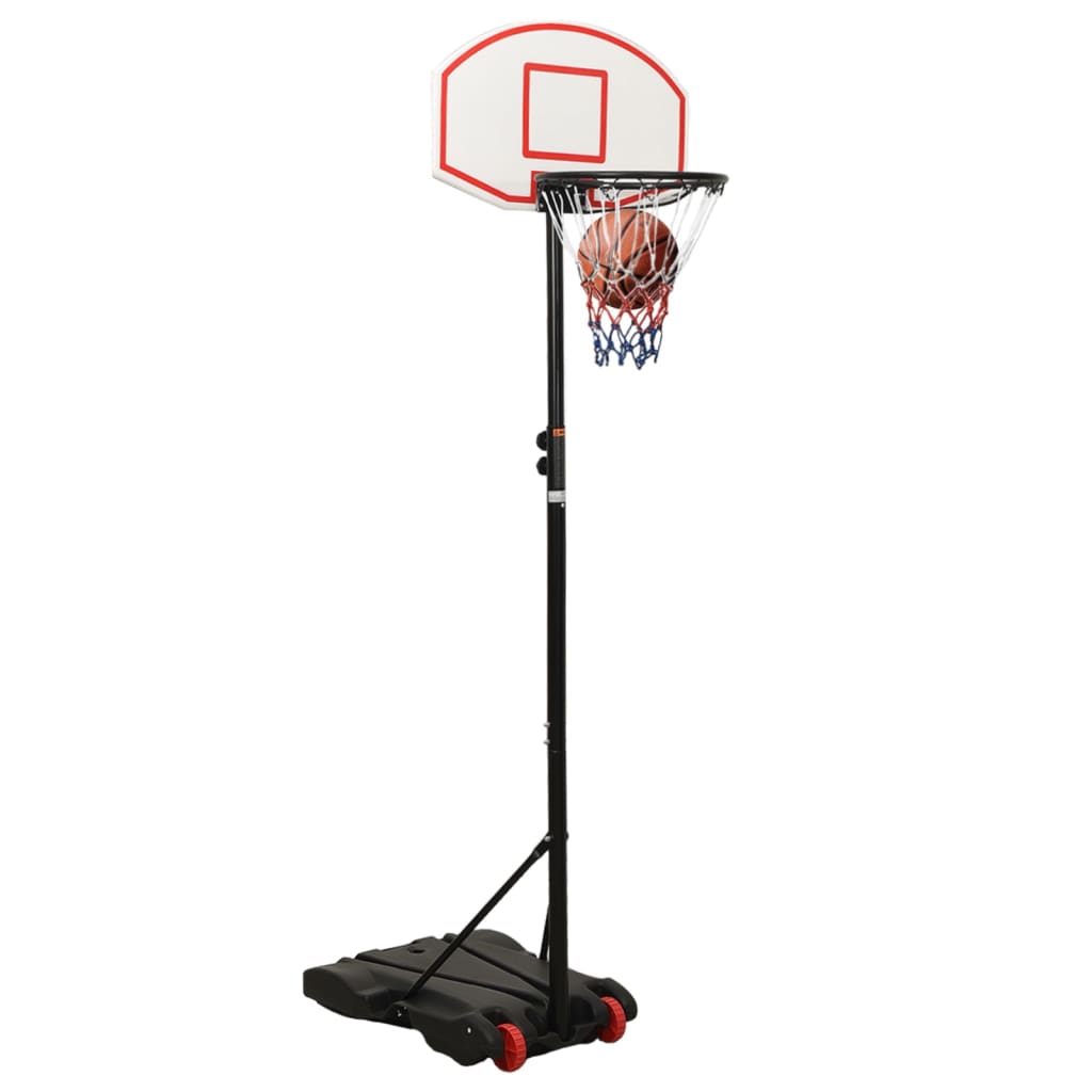 vidaXL Баскетболна стойка, бяла,, 216-250 см полиетилен