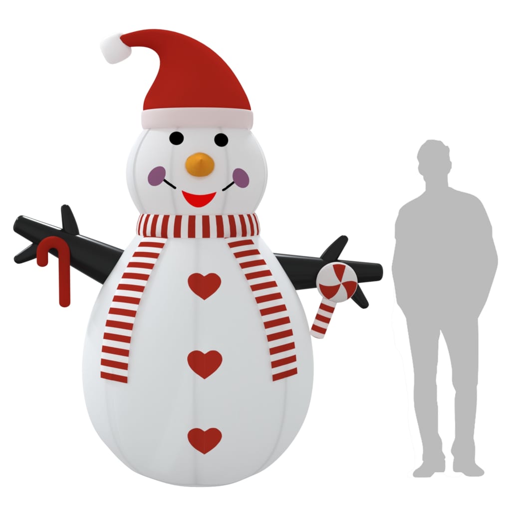 vidaXL Надуваем снежен човек с LED 250 см