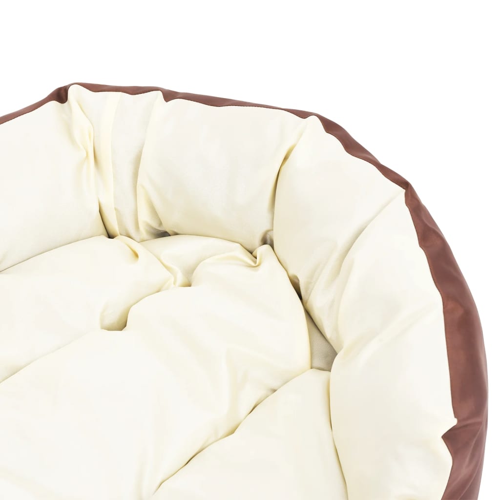 vidaXL Реверсивно и миещо се кучешко легло кафяво-кремаво 110x80x23 см