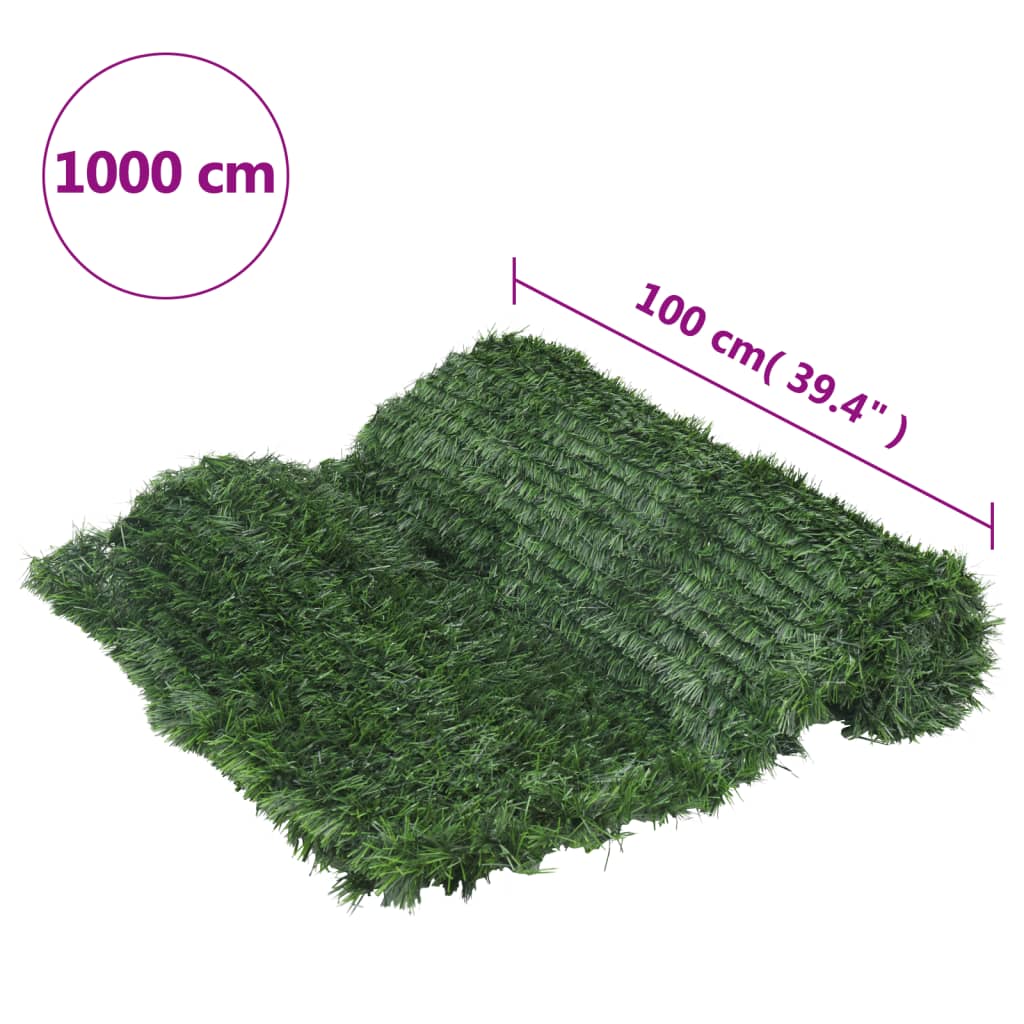 vidaXL Ограда от изкуствена трева, зелена, 1x10 м