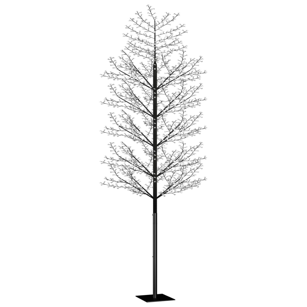 vidaXL Коледно дърво, 2000 LED студено бeли, разцъфнала череша, 500 см