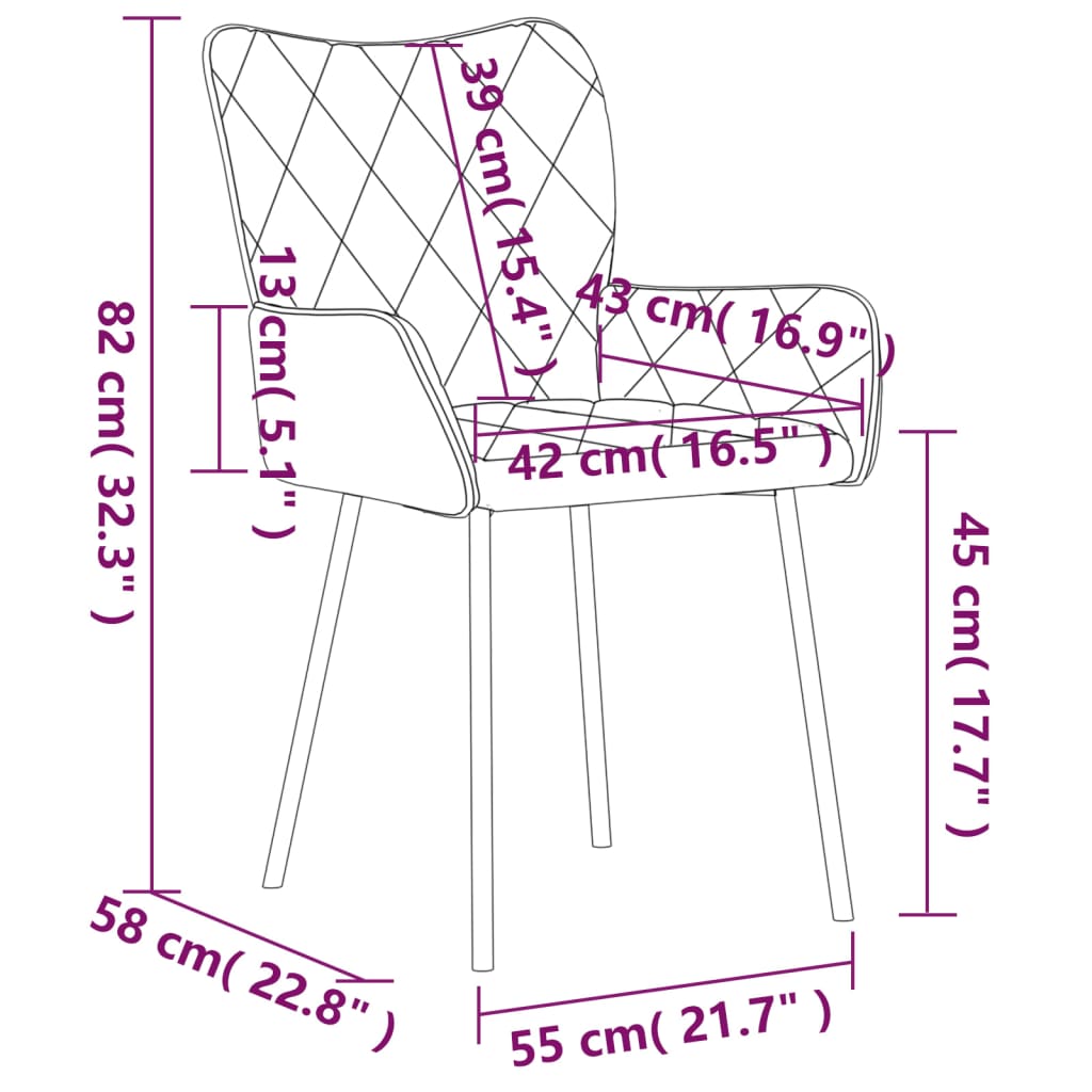 vidaXL Трапезни столове, 2 бр, кремави, текстил