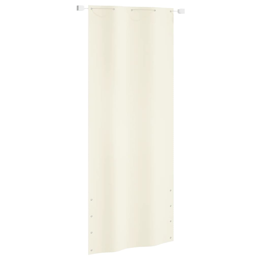 vidaXL Балконски параван, кремав, 100x240 см, оксфорд плат
