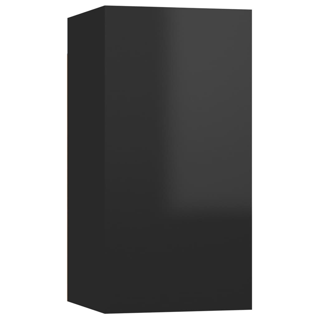 vidaXL ТВ шкафове, 4 бр, черен гланц, 30,5x30x60 см, ПДЧ