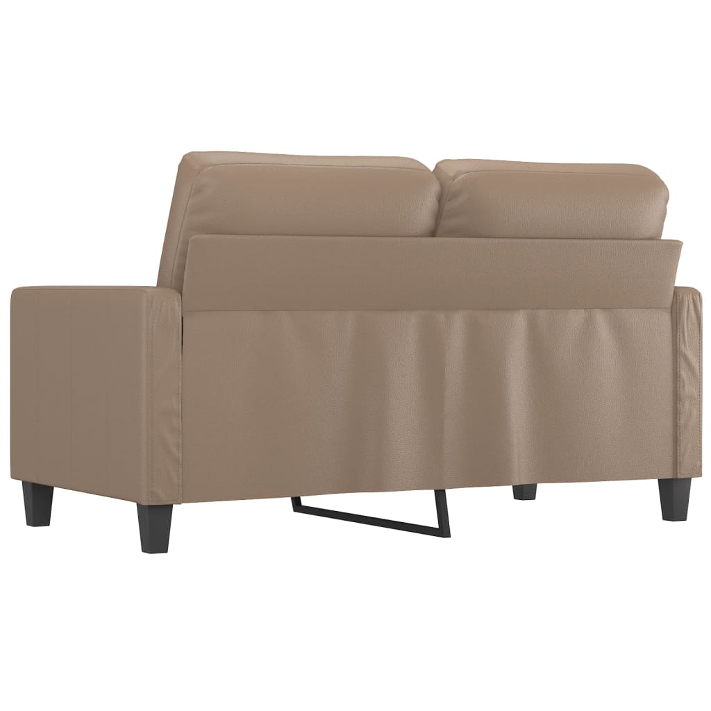 vidaXL 2-местен диван, капучино, 120 см, изкуствена кожа