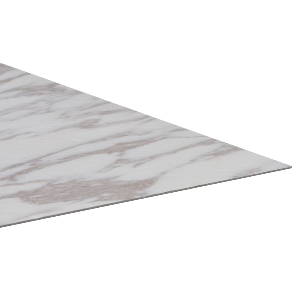 vidaXL Самозалепващи подови дъски от PVC, 5,11 м², бял мрамор