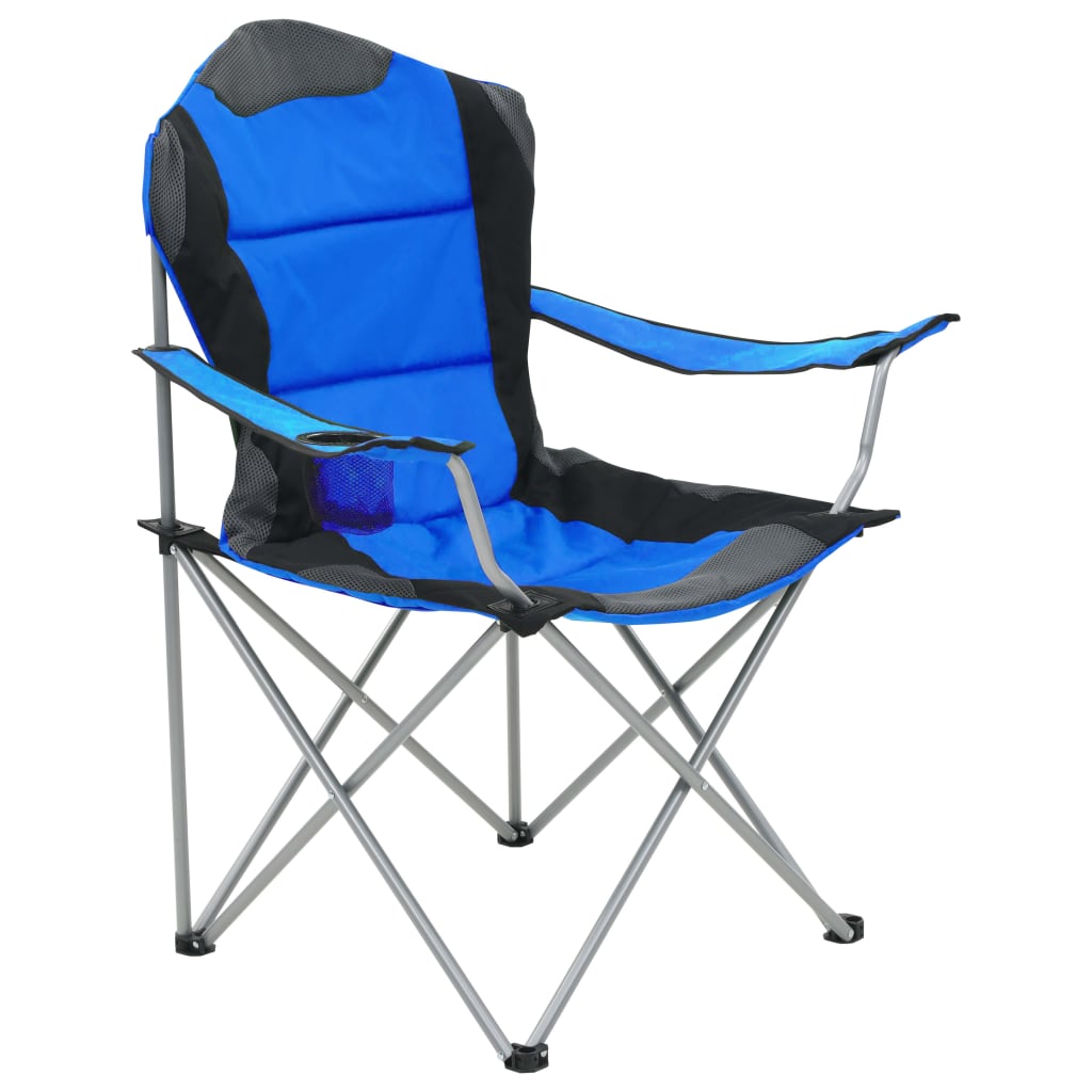 vidaXL Сгъваеми къмпинг столове, 2 бр, 96x60x102 см, сини