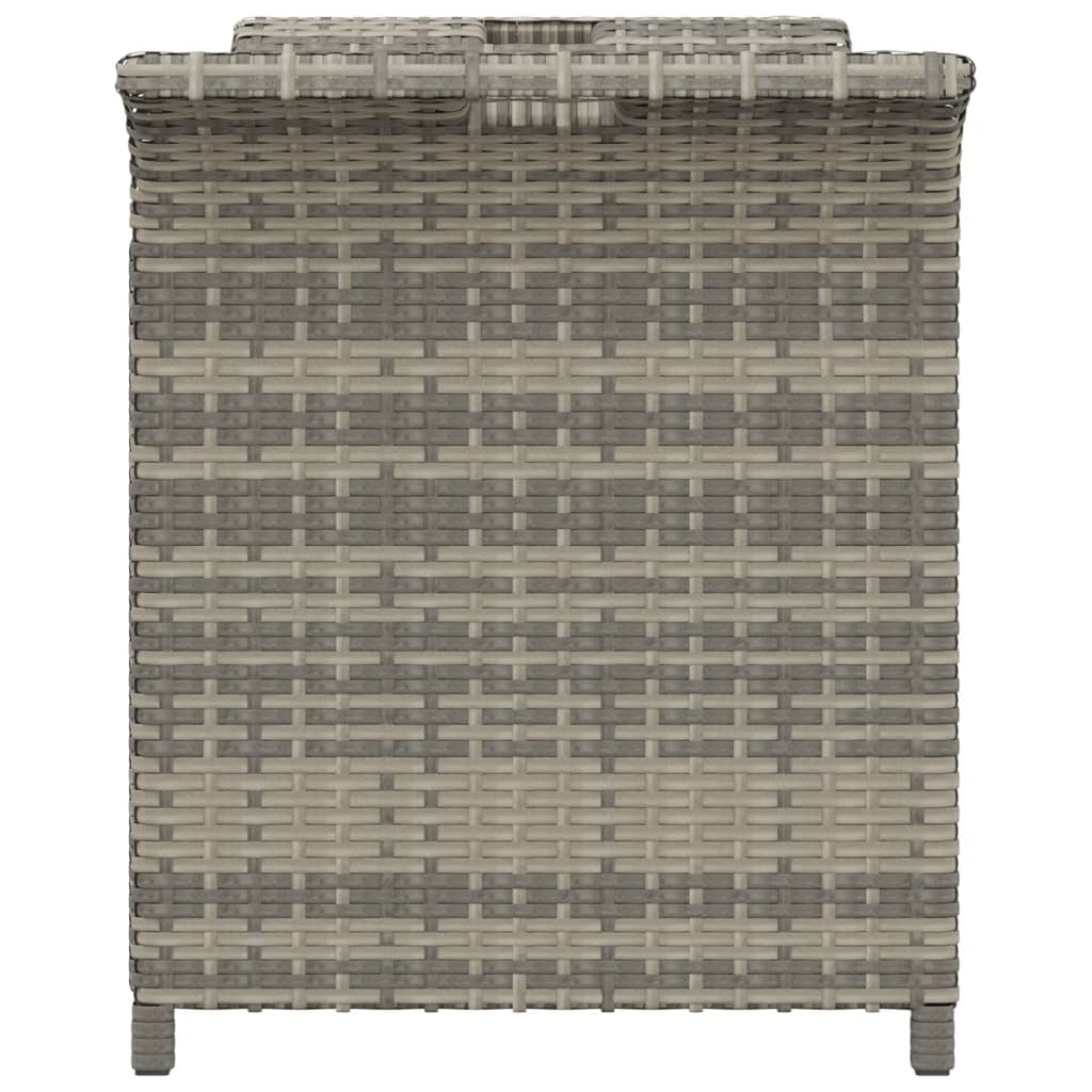 vidaXL Градинска пейка с възглавница, сива, 116x46x57 см, полиратан