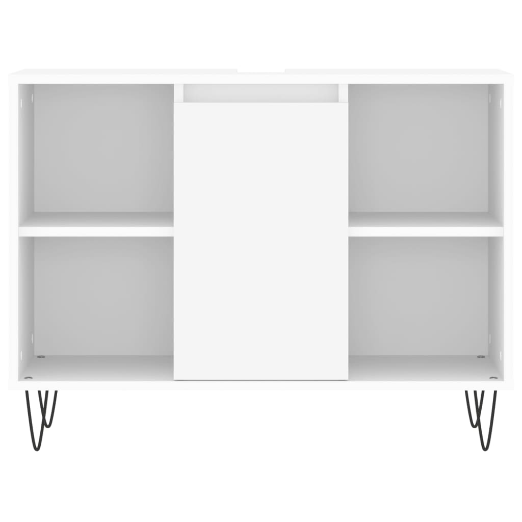 vidaXL Шкаф за баня, бял, 80x33x60 см, инженерно дърво