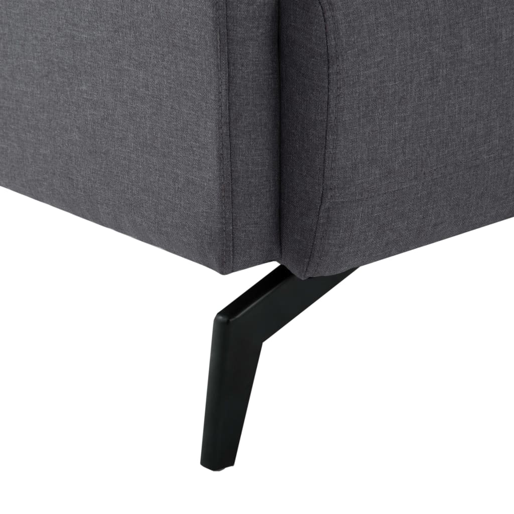 vidaXL 2-местен диван тапицерия от текстил 115x60x67 см тъмносив