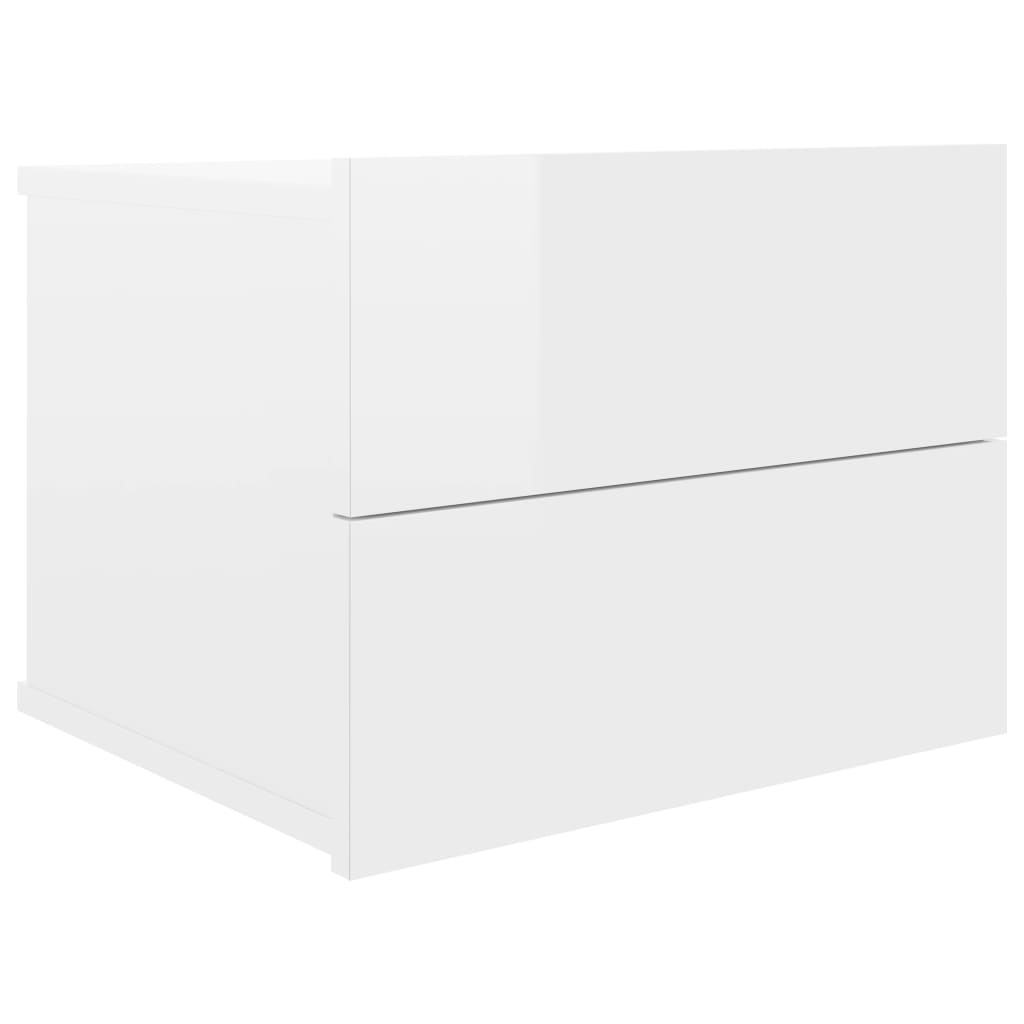 vidaXL Нощно шкафче, бял гланц, 40x30x30 см, ПДЧ