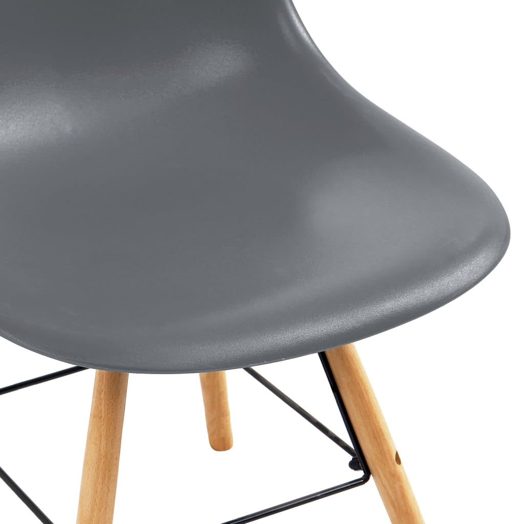 vidaXL Трапезни столове, 2 бр, сиви, пластмаса