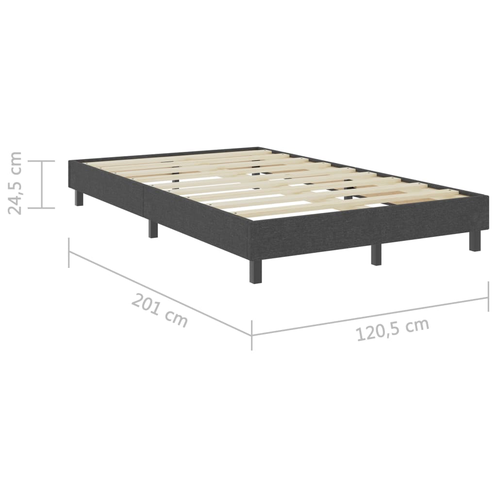 vidaXL Рамка за боккспринг легло, тъмносива, текстил, 120x200 см